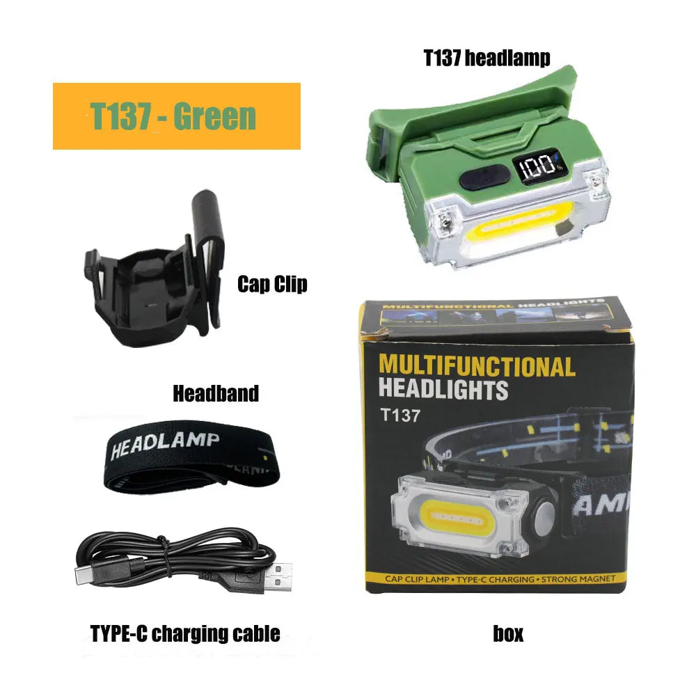 Super Bright Magnetic Headlamp with 3 Light Modes