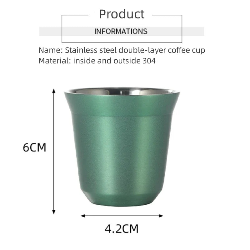 Mini Stainless Steel Coffee Cups – Portable & Heat-Insulating