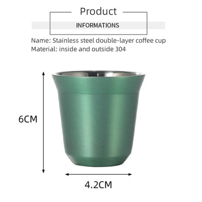 Mini Stainless Steel Coffee Cups – Portable & Heat-Insulating