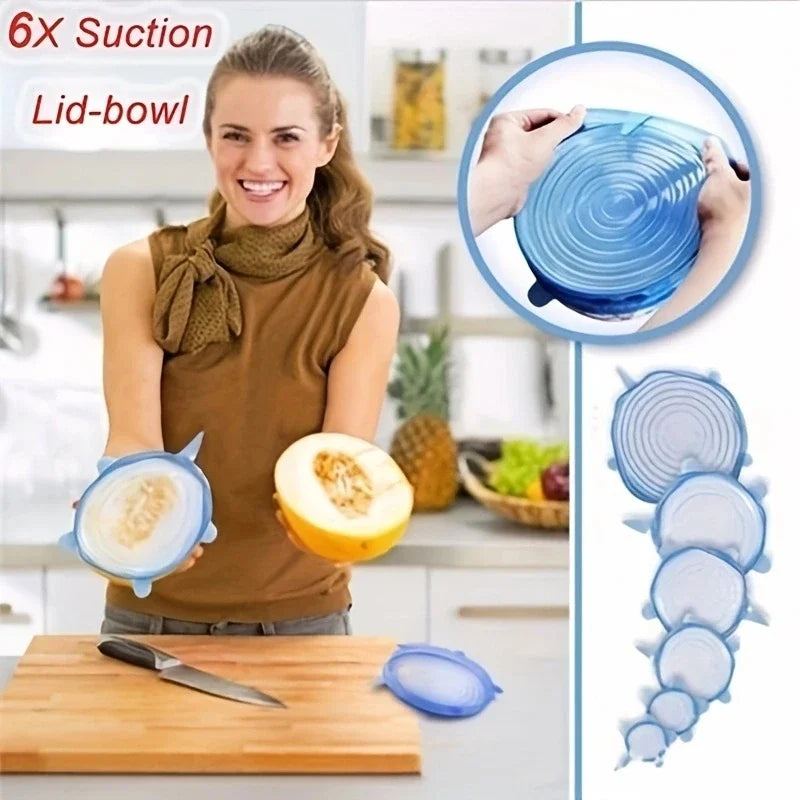 Silicone Stretch Lids Set – Reusable Food Saver Covers