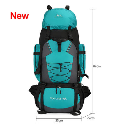 90L Hiking Backpack Waterproof Large Capacity Trekking