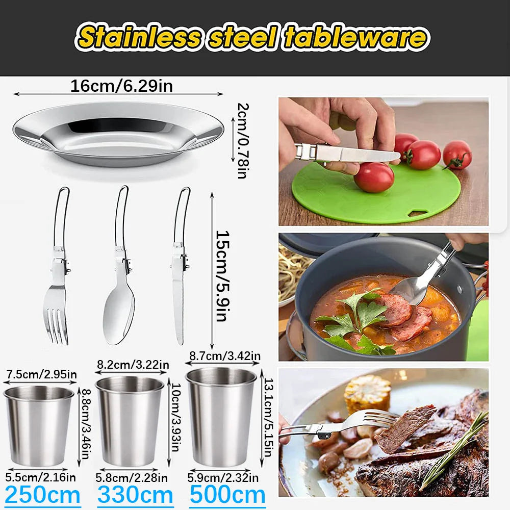 Camping Cookware Set for 2–3 People Lightweight Cooking