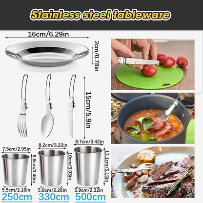 Camping Cookware Set for 2–3 People Lightweight Cooking