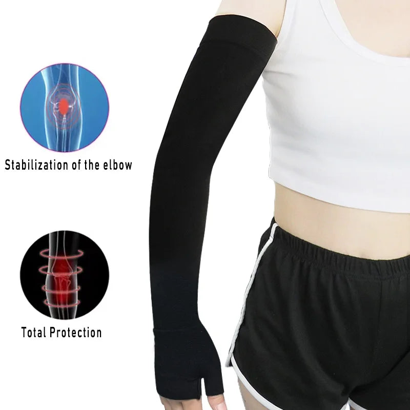 Compression Arm Sleeves UV Support Non-Slip Fit