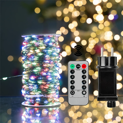 Outdoor LED String Lights with Remote for Camping Decor