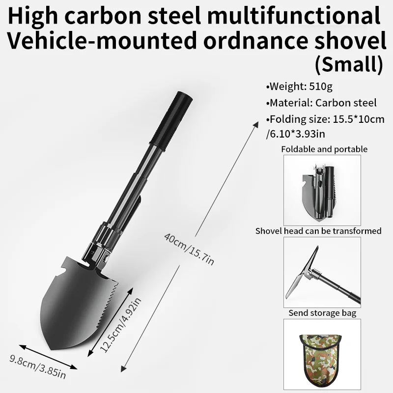 Folding Camping Shovel – 3-in-1 Survival Tool
