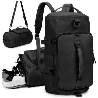 3-in-1 Waterproof Travel Duffle – Gym Tote & Backpack