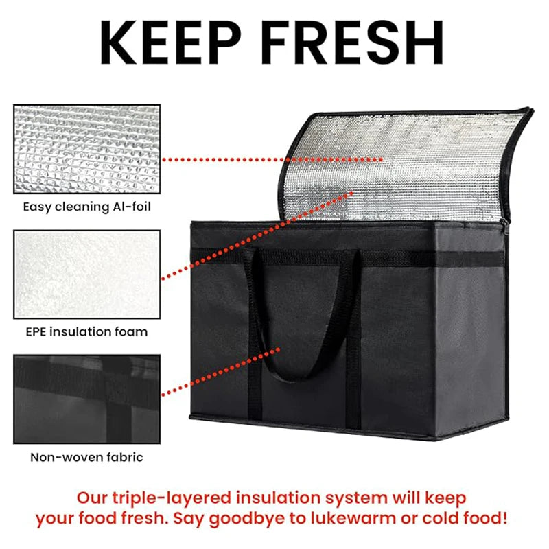 Large Insulated Cooler Bag – Keeps Food Fresh Longer