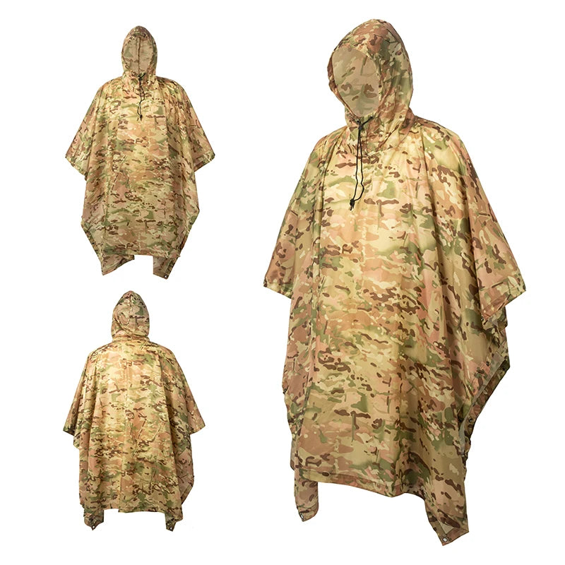 Military Rain Poncho – Waterproof Full-Body Protection
