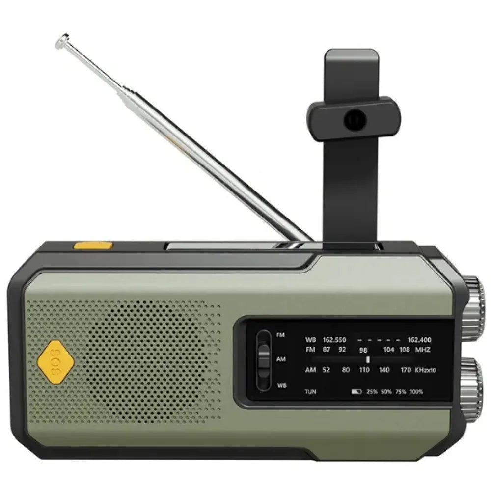 Emergency Weather Radio with Power Bank & Flashlight
