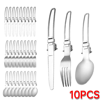 Camping Cutlery Set Foldable Stainless Steel Utensils
