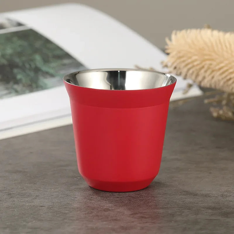 Mini Stainless Steel Coffee Cups – Portable & Heat-Insulating