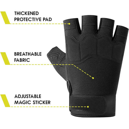 Fingerless Tactical Gloves Breathable Padded Grip