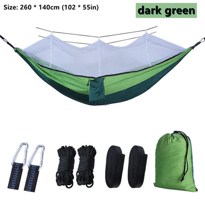 Double Camping Hammock with Mosquito Net Comfort