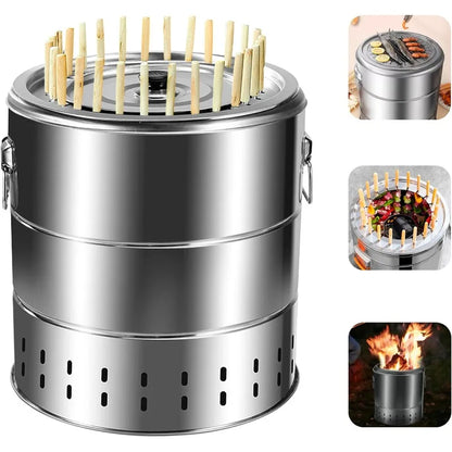Portable Charcoal Grill Grate – Smokeless Wrap Design