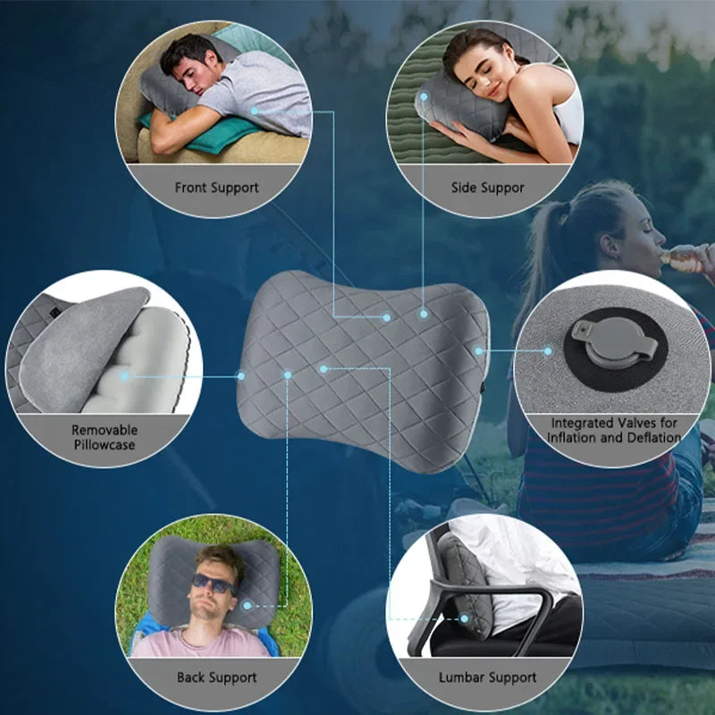 Inflatable Camping Pillow Ultralight Neck Support Comfort