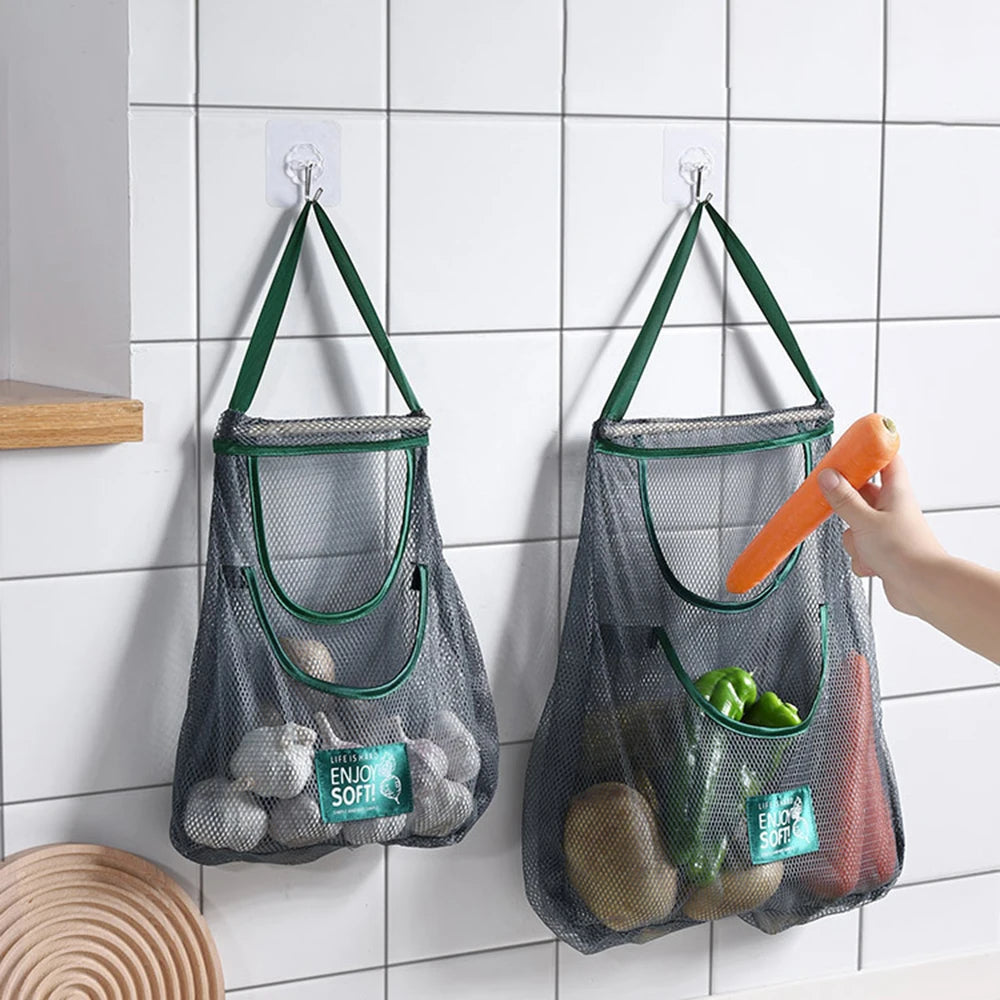 Hanging Mesh Storage Bag Keeps Produce Fresh