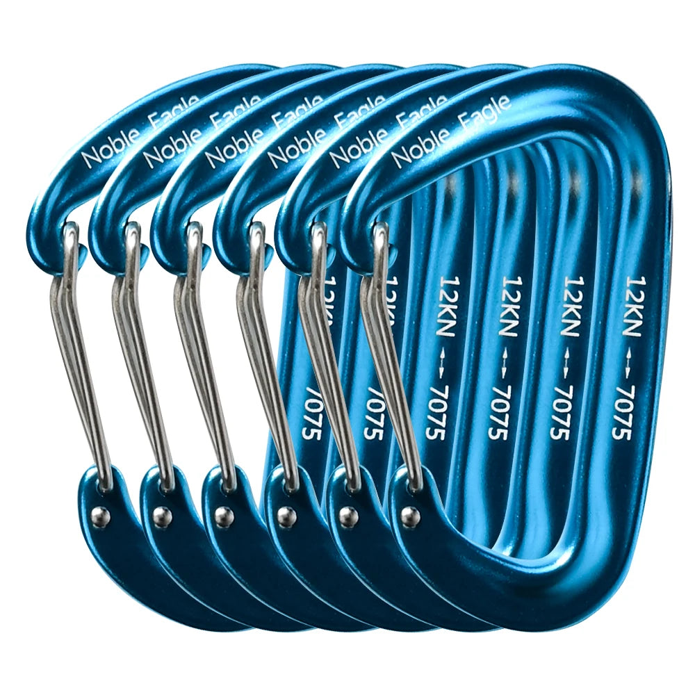 12kN Aluminum Carabiner Clip Set Durable Outdoor Hook