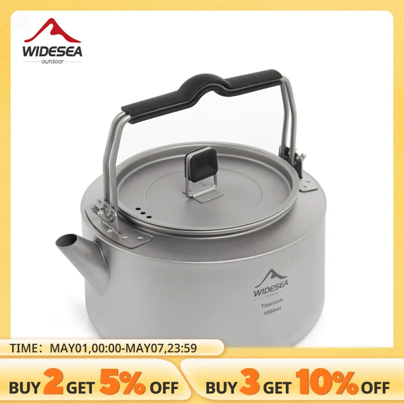 Widesea Titanium Camping Kettle for Lightweight Outdoor Cooking