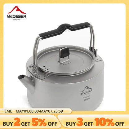 Widesea Titanium Camping Kettle for Lightweight Outdoor Cooking