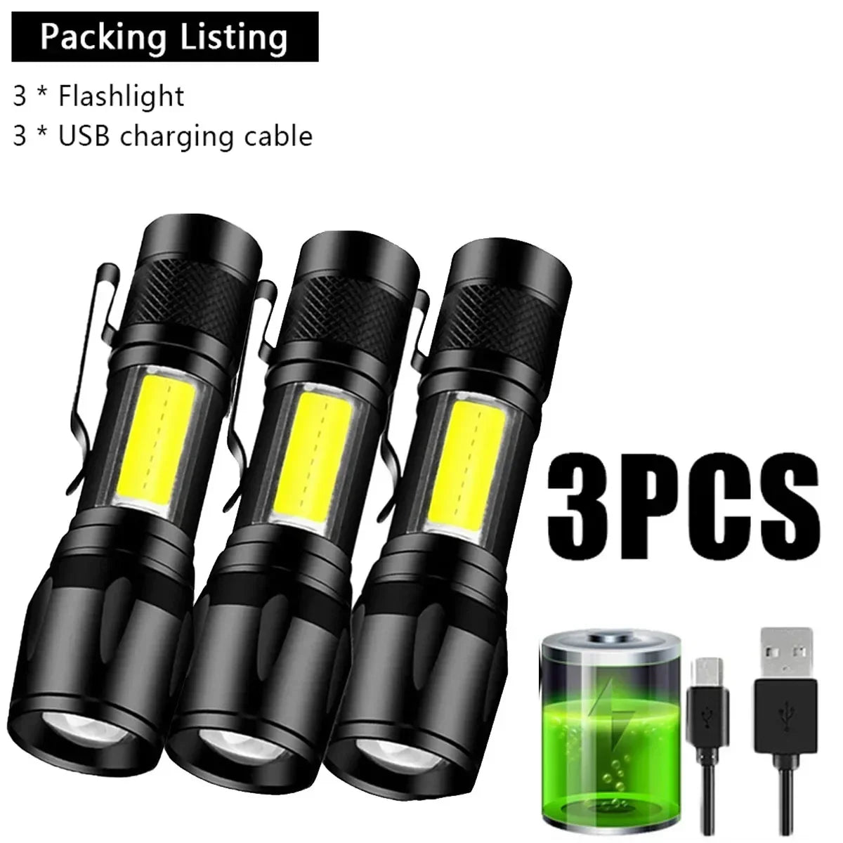 USB Rechargeable Mini LED Flashlight – Powerful & Portable