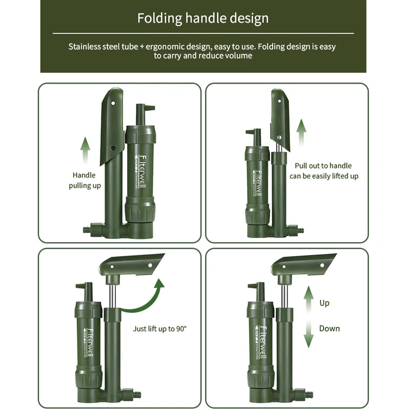 Hand Pump Water Filter for Camping & Safe Drinking