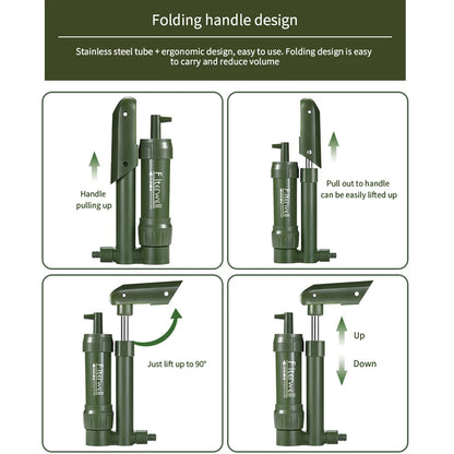 Hand Pump Water Filter for Camping & Safe Drinking