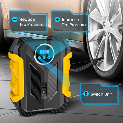 Portable Car Tire Inflator Pump with LED Lamp for Quick Inflation