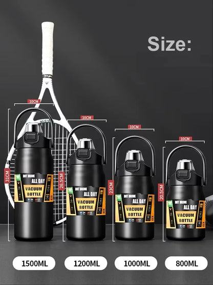 Stainless Steel Insulated Water Bottle 800-1500ML – Hot & Cold