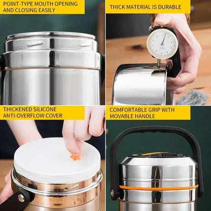 Stainless Steel Insulated Lunch Box Leakproof Large Capacity