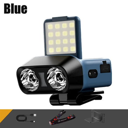 USB Rechargeable COB LED Headlamp for Camping & Fishing