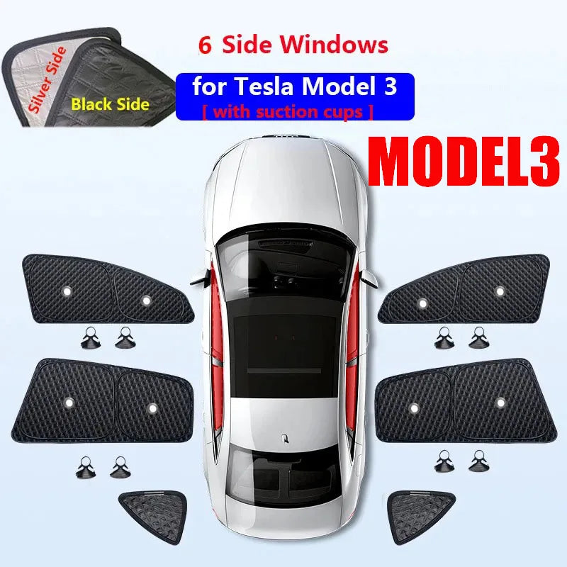 Tesla Window Sunshade – UV Protection for Front & Rear