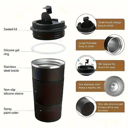 Stainless Steel Insulated Travel Mug – Leakproof & Portable