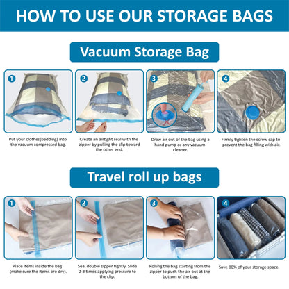 Vacuum Storage Bags Set Save Space Travel Packing