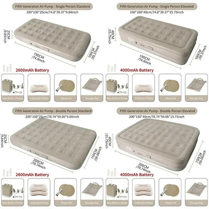 Self-Inflating Camping Air Mattress with Built-in Pump