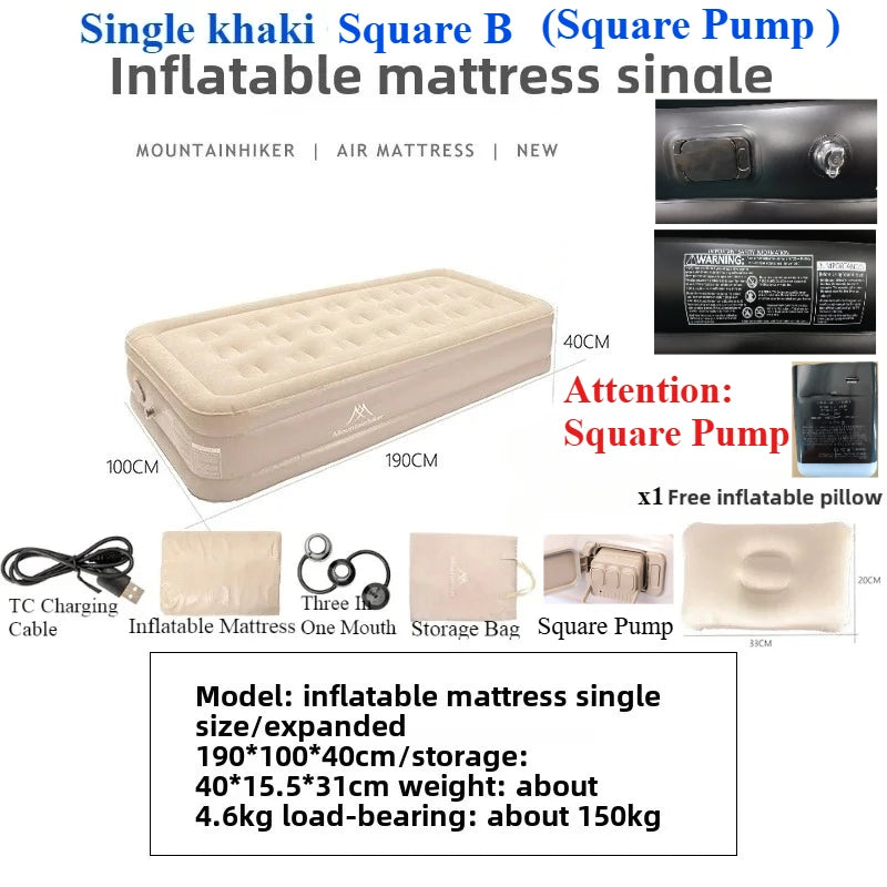 Inflatable Camping Mattress with Built-in Pump Comfort