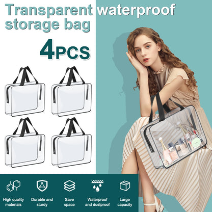 Clear Waterproof Storage Bags with Zipper (4–6pcs)