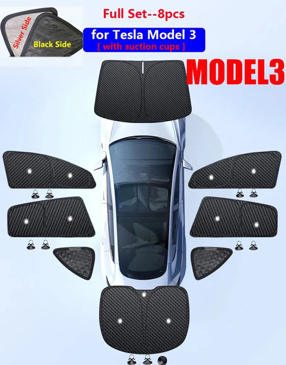 Tesla Window Sunshade – UV Protection for Front & Rear