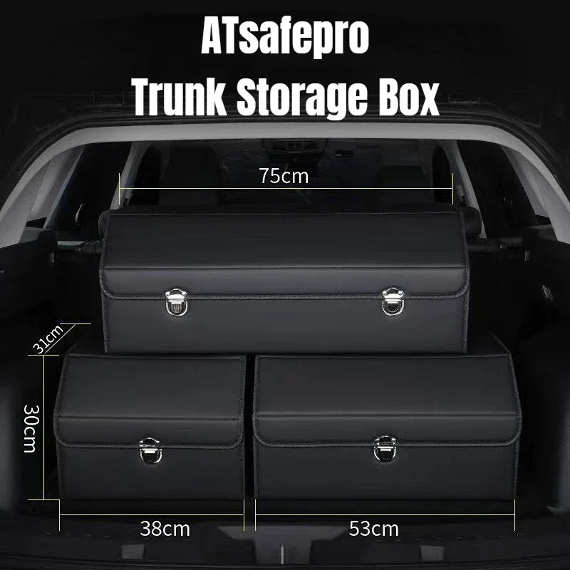 Foldable Car Trunk Organizer Faux Leather Multi Compartment