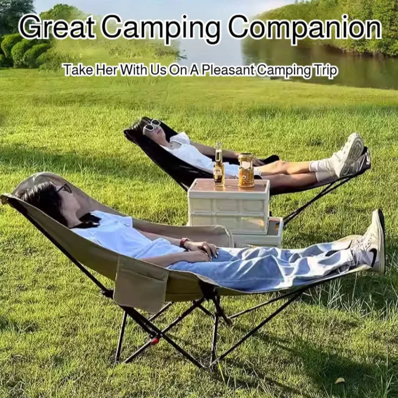 Portable Folding Chair with Recliner & Leg Rest Comfort
