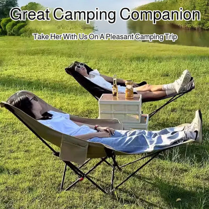 Portable Folding Chair with Recliner & Leg Rest Comfort