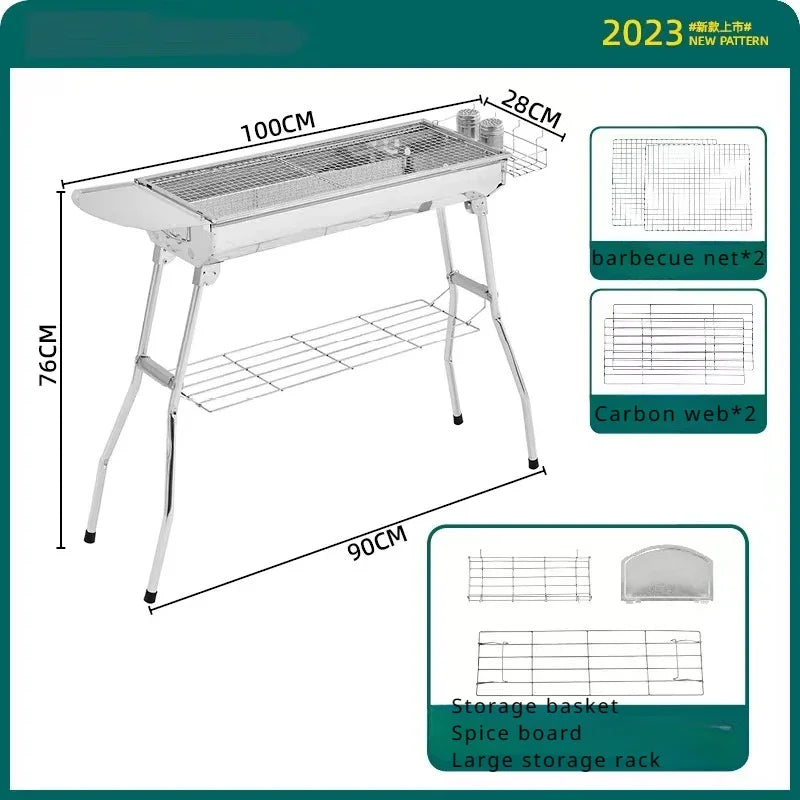 Portable Charcoal BBQ Grill – Large & Easy Setup