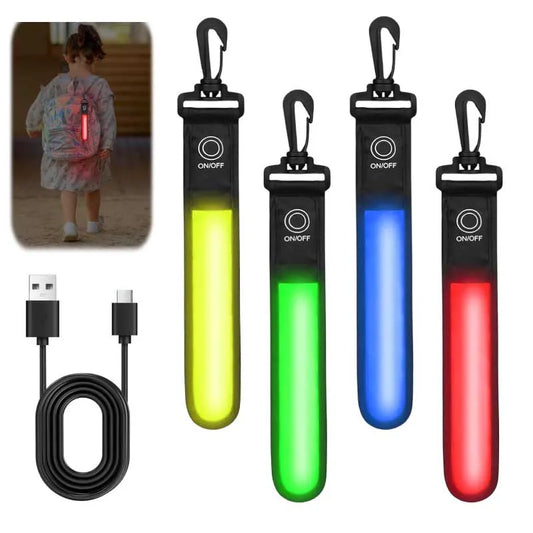 LED Backpack Safety Light – Rechargeable Reflective Clip