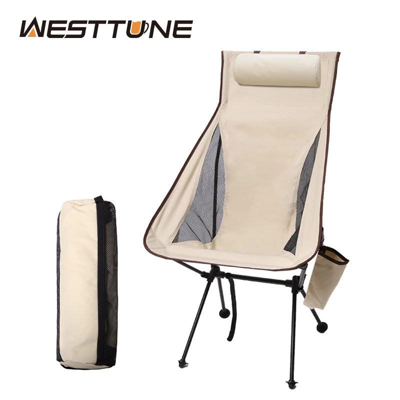 Folding Camping Chair with Headrest – Lightweight Comfort