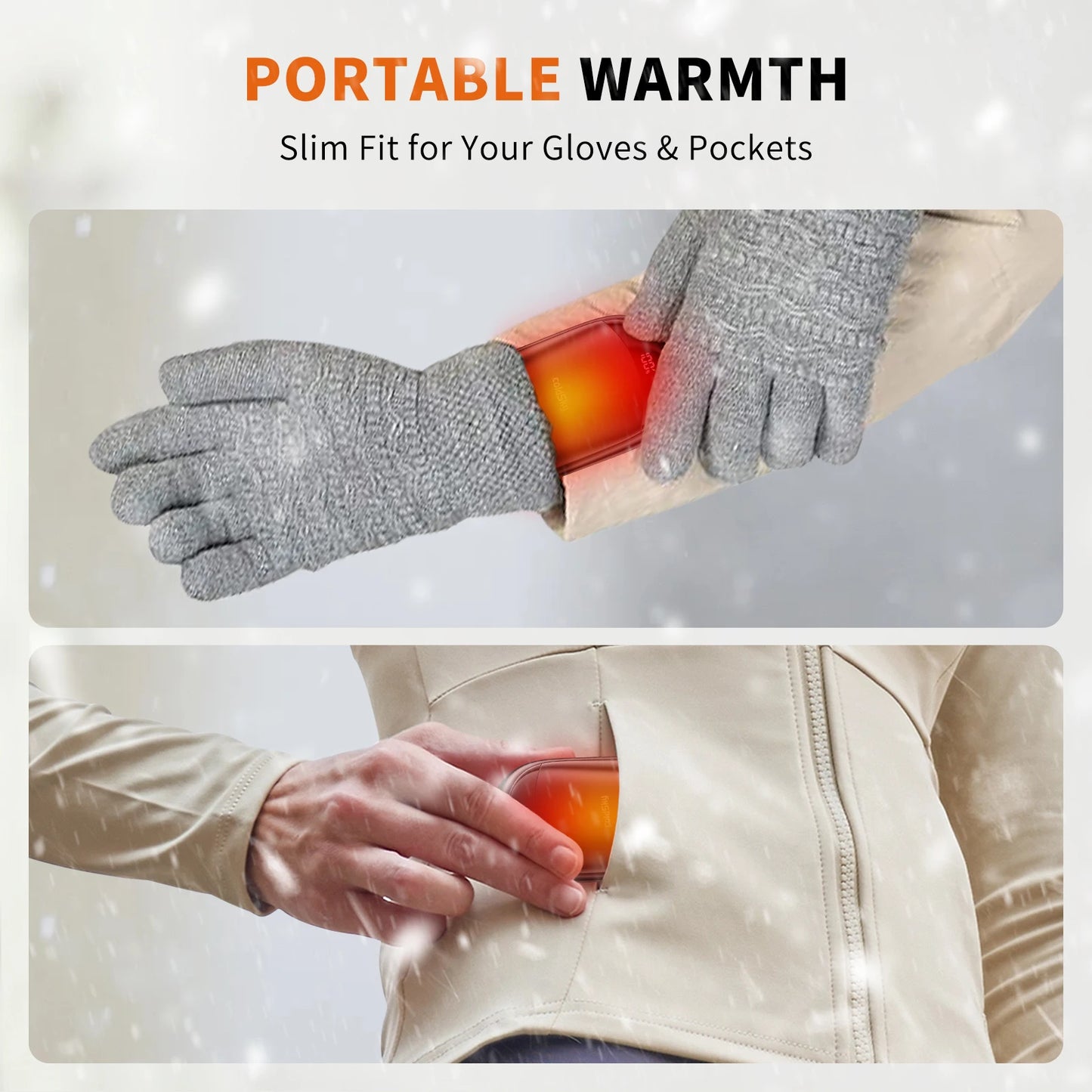Rechargeable Magnetic Hand Warmers 2-Pack, 16H Heat