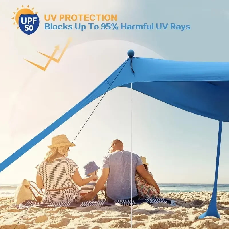 Beach Sun Shelter Tent UPF50+ Windproof Portable