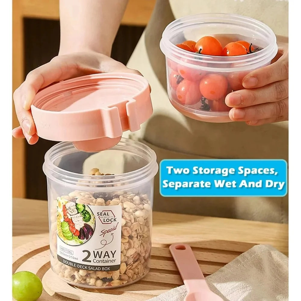 Portable Salad Cup with Lid & Fork – Easy On-the-Go Meals