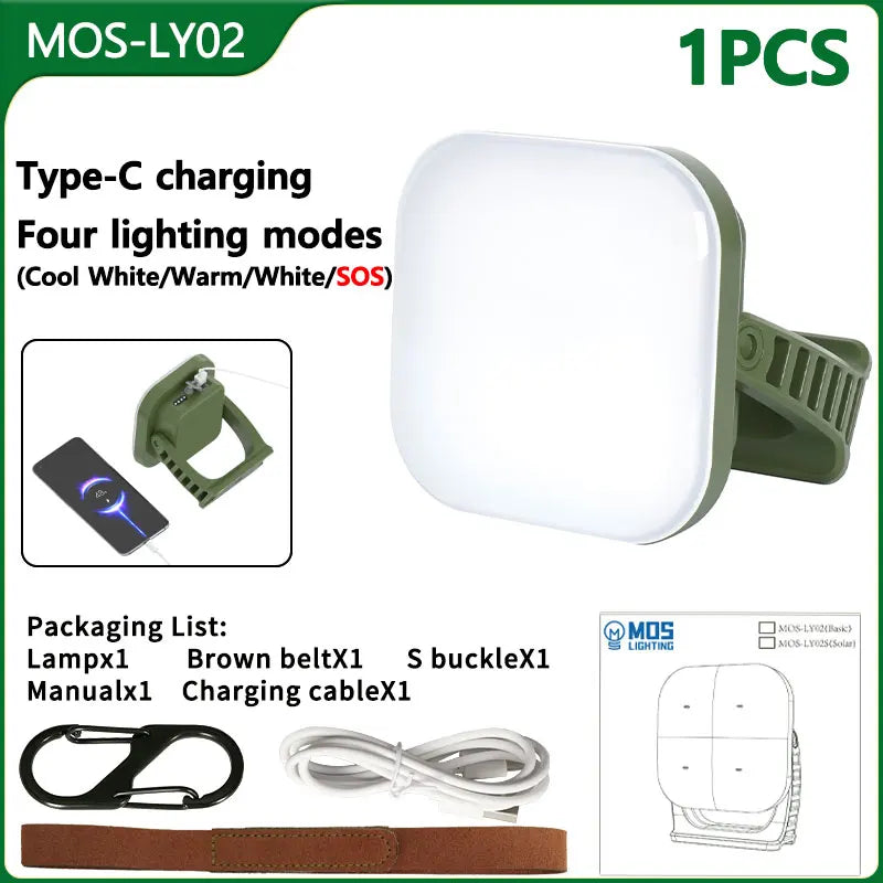 Solar Camping Lantern with Power Bank & Magnetic Mount