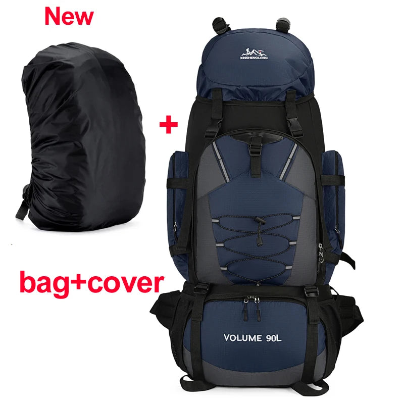 90L Hiking Backpack Waterproof Large Capacity Trekking