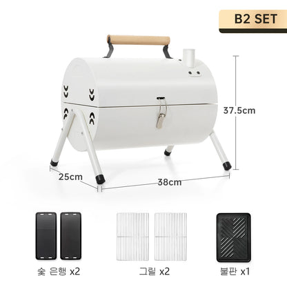 Portable Charcoal BBQ Stove – Dual-Side Cooking Grill